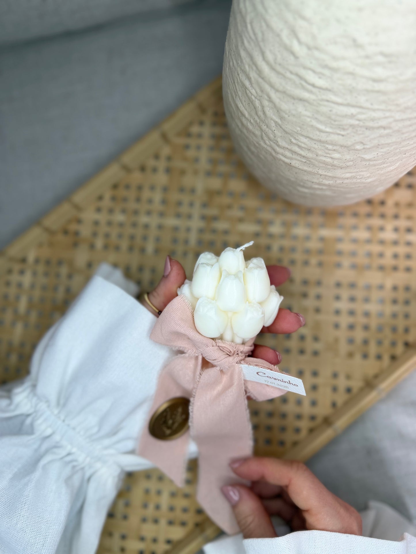 Vela Artesanal - Ramo de Tulipa