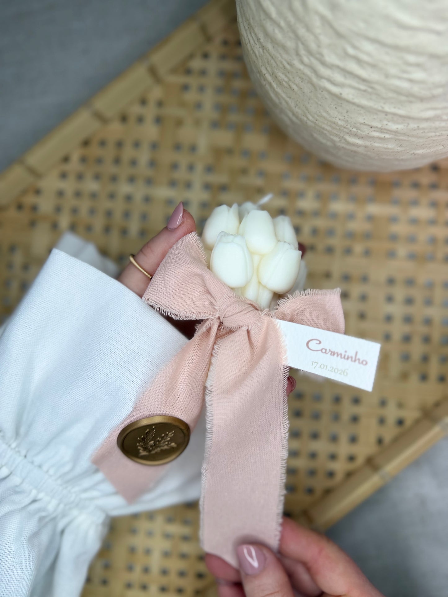 Vela Artesanal - Ramo de Tulipa