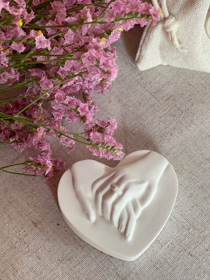 Gesso perfumado - Coração de amor em Saco Algodão