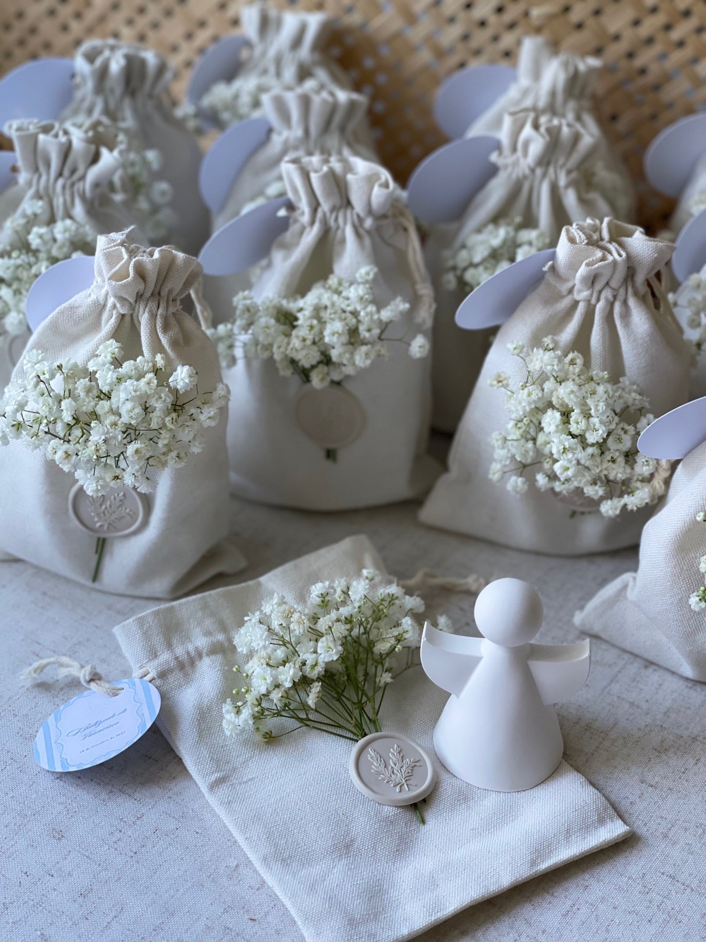 Gesso Perfumado - Anjo em Gesso Perfumado com Saco de Algodão