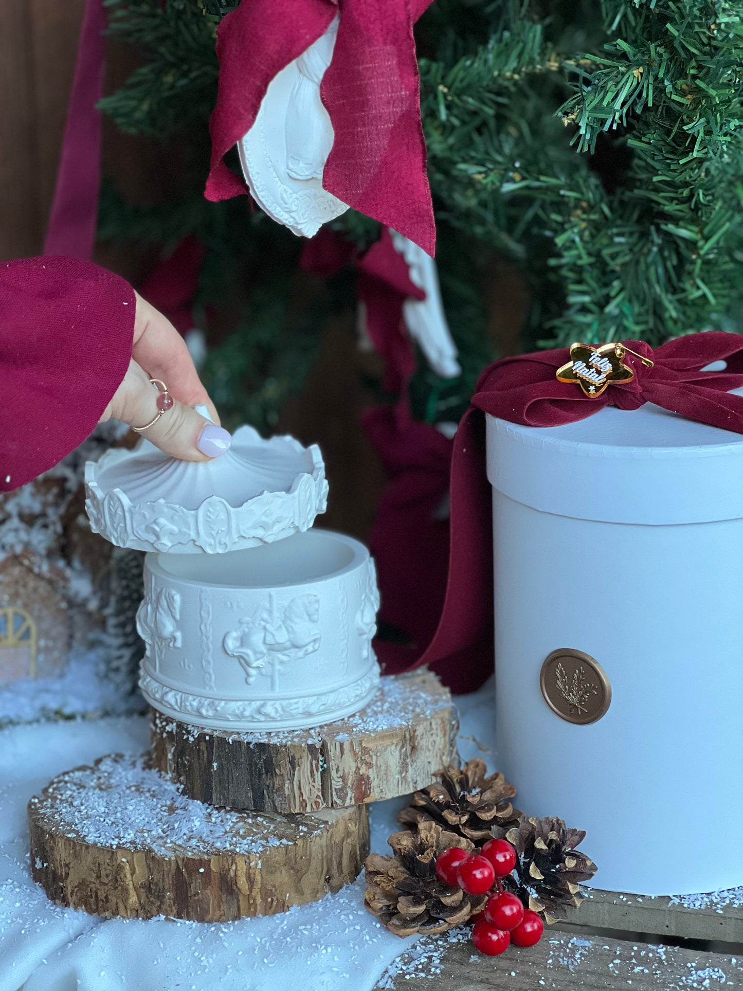 Carrossel Encantado | Peça Decorativa em Gesso Perfumado com Caixa Branca