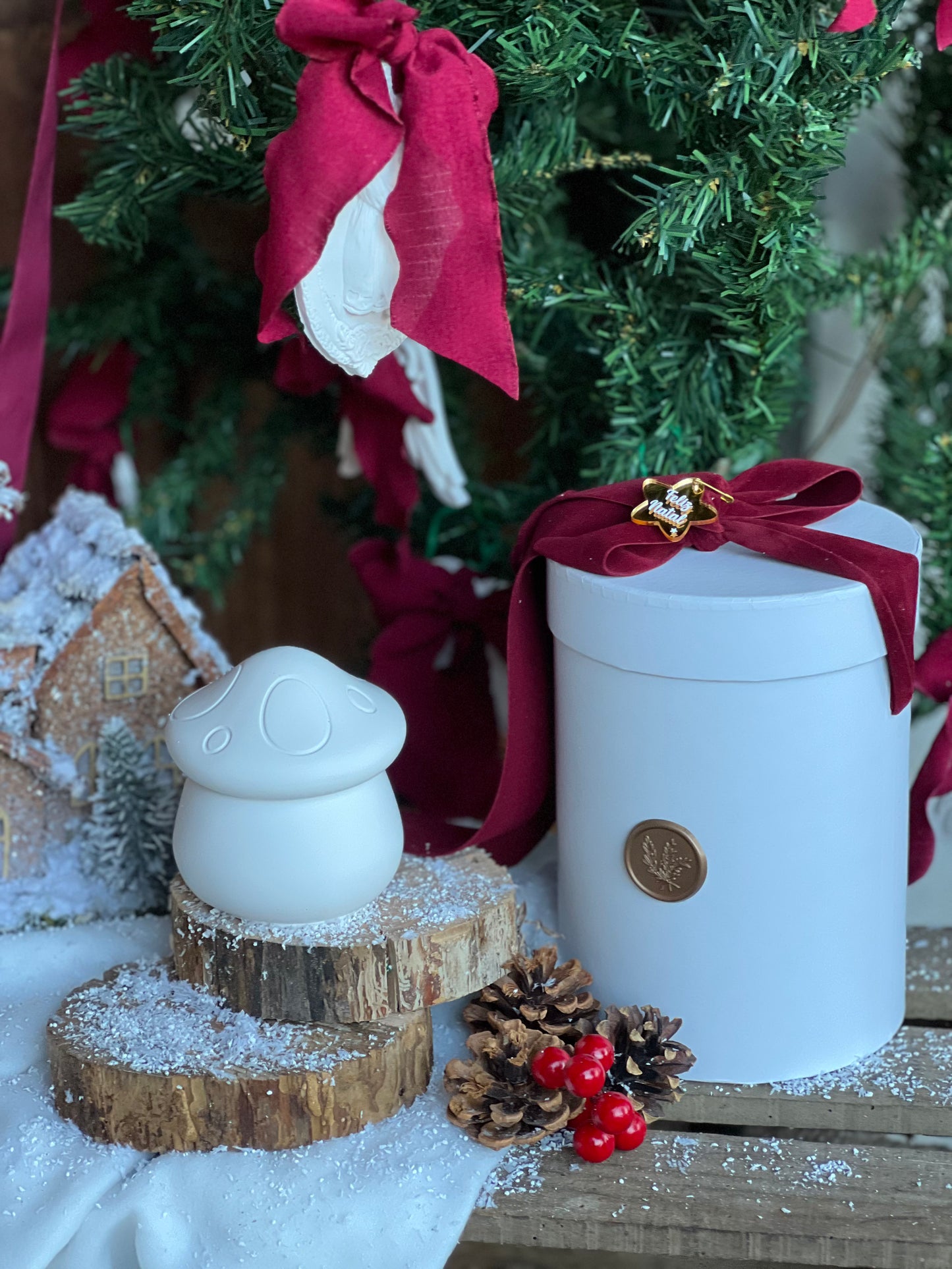 Cogumelo Encantado | Peça Decorativa em Gesso Perfumado com Caixa Branca