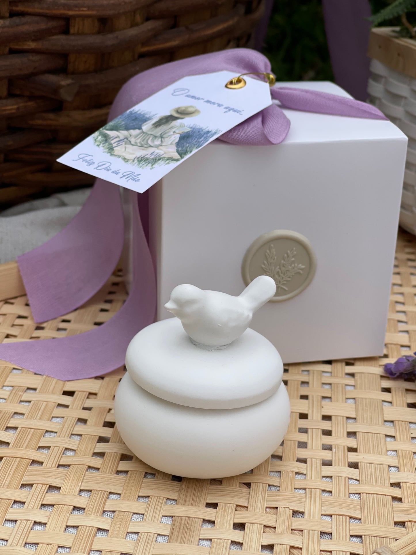 Porta-Jóias em gesso "Ninho do Amor"