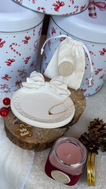Laços de Natal | Lata Natalícia com Peça Decorativa em Gesso Perfumado