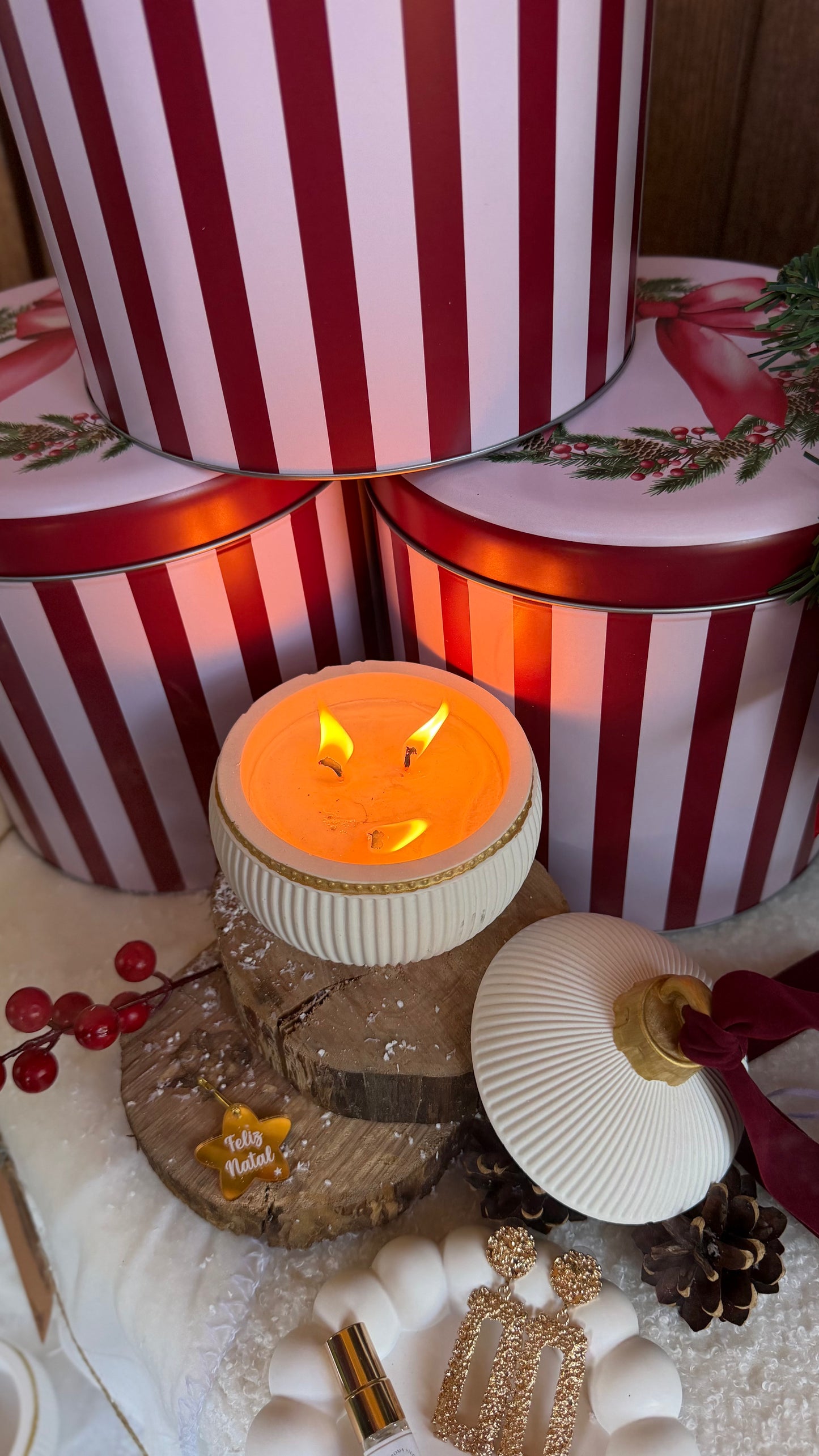 Memórias de Natal | Lata Natalícia com Peça Decorativa em Gesso Perfumado