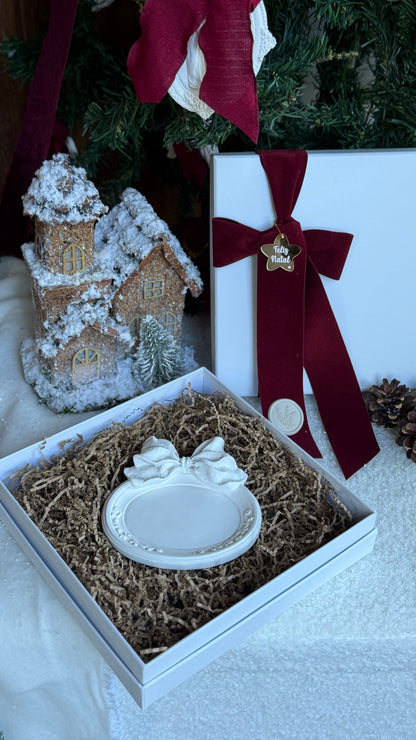 Bandeja Laço | Peça Decorativa em Gesso com Caixa Branca
