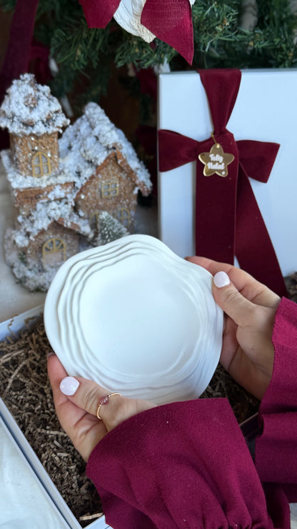 Bandeja Irregular | Peça Decorativa em Gesso com Caixa Branca