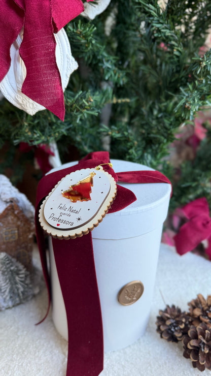 Pérola de Natal | Bola Decorativa em Gesso Perfumado com Caixa Branca