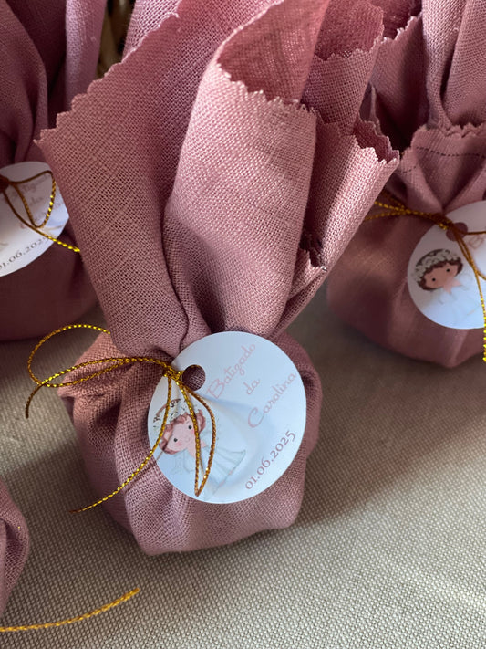 Vela Artesanal Em Linho Rosa