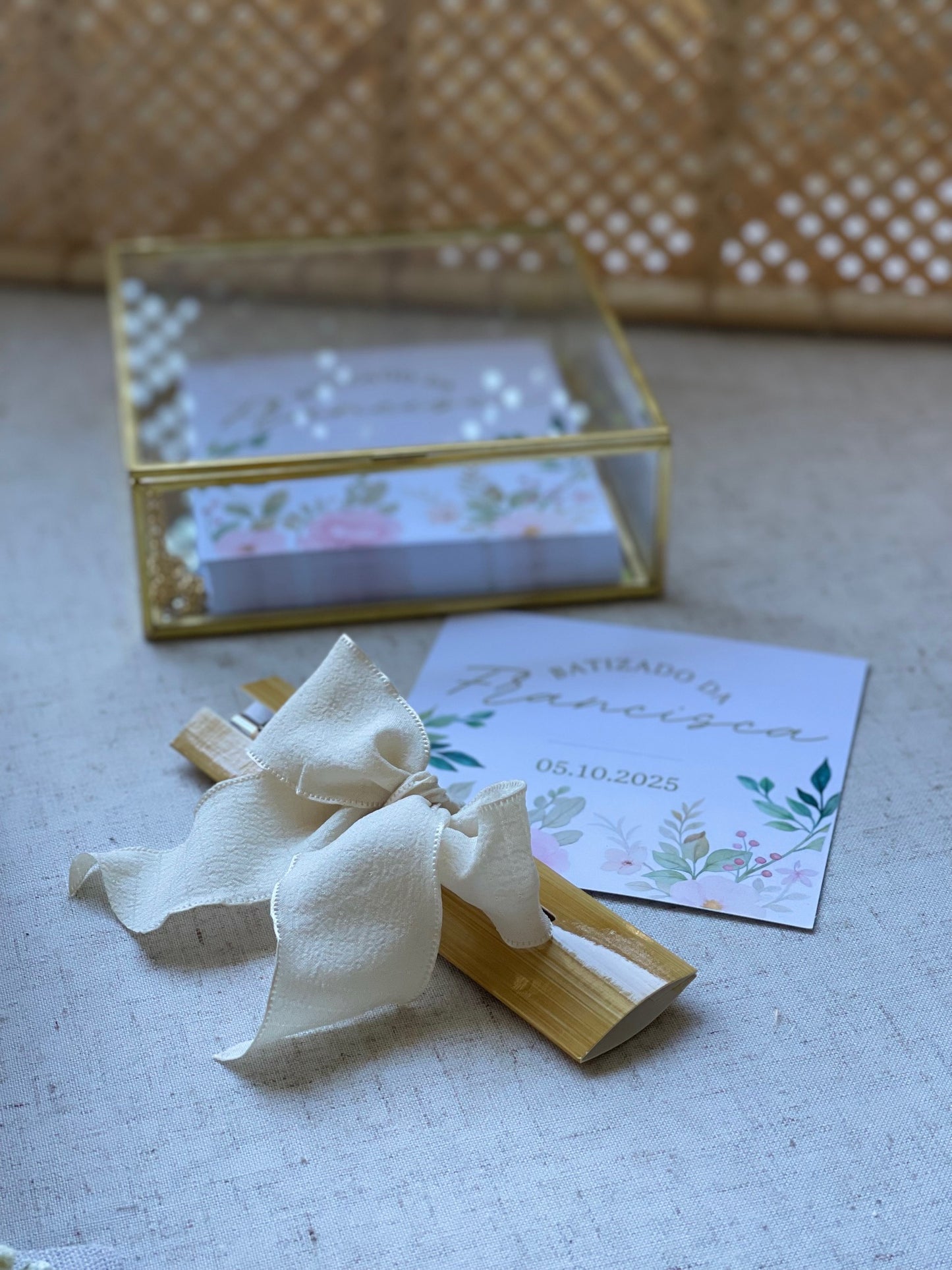 Caixa de Vidro com Cartões